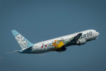 Another one of Terminal Two’s smaller Airlines is the Hokkaido based carrier Air-Do which works operates in collaboration with ANA. This airplane’s colorful design depicts various images associated with Hokkaido